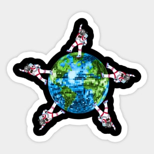 Out of this World Disco Astronaut Party Sticker